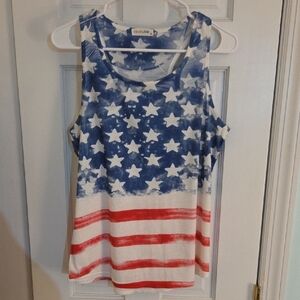 Star-Spangled Women's Tank Top - Blue and Red